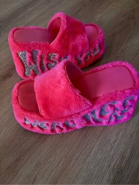 Dolls Kill x Delia’s - Jetset Jealousy Platform Wedge Sandals - PINK - Size 7